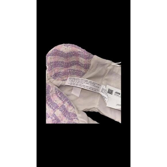 ZARA Textured Tweed Strapless Corset Crop Top size S NWT - Picture 3 of 3